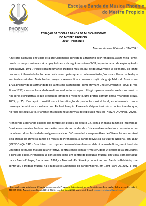 Atuação da Escola e Banda de Música Phoenix do Mestre Propício de 2019 a 2025